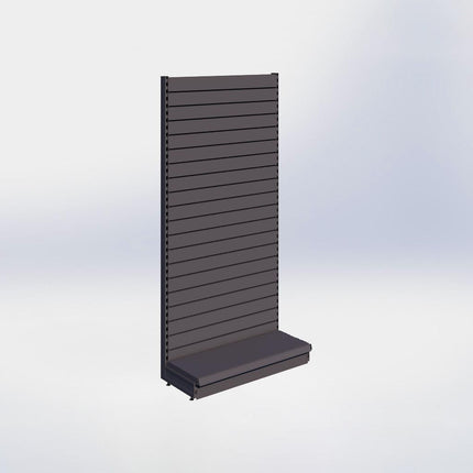Wandstelling slatwall - H215 x B100 x D37 cm - 1 niveau - Antraciet