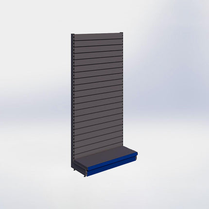 Wandstelling slatwall - H215 x B100 x D37 cm - 1 niveau - Antraciet