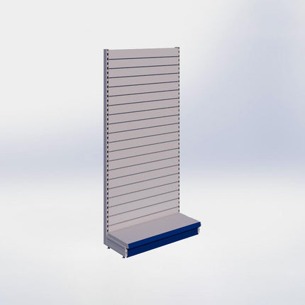 Wandstelling slatwall - H215 x B100 x D37 cm - 1 niveau - Grijs