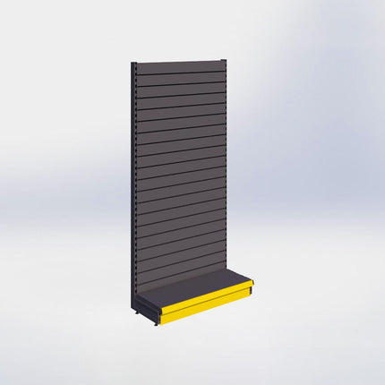 Wandstelling slatwall - H215 x B100 x D37 cm - 1 niveau - Antraciet