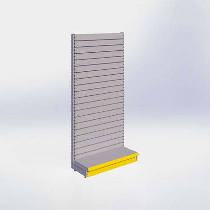 Wandstelling slatwall - H215 x B100 x D37 cm - 1 niveau - Grijs