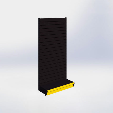 Wandstelling slatwall - H215 x B100 x D37 cm - 1 niveau - Zwart