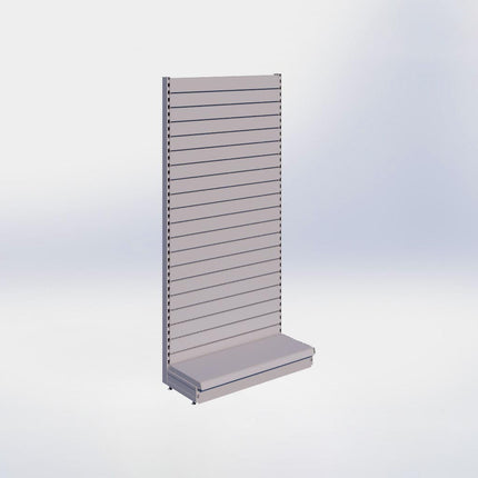 Wandstelling slatwall - H215 x B100 x D37 cm - 1 niveau - Grijs