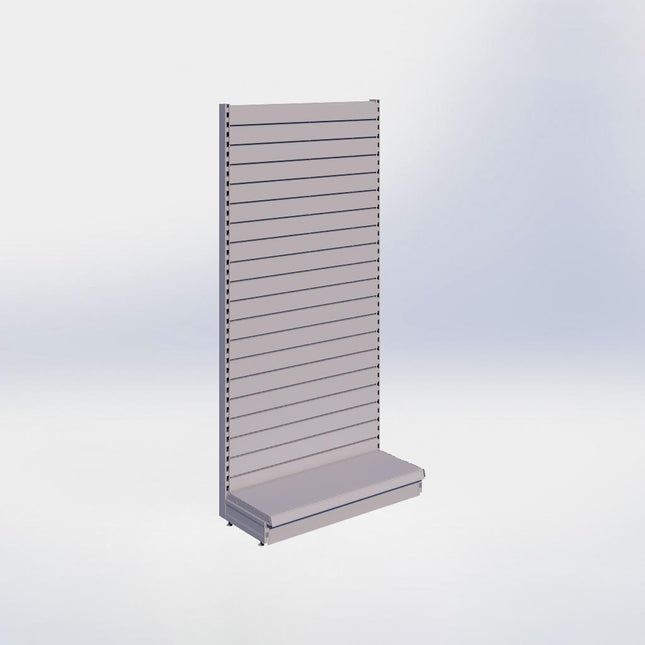 Wandstelling slatwall - H215 x B100 x D37 cm - 1 niveau - Grijs