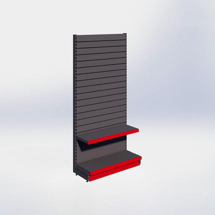 Wandstelling slatwall - H215 x B100 x D37 cm - 2 niveaus - Antraciet