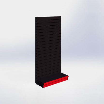 Wandstelling slatwall - H215 x B100 x D37 cm - 1 niveau - Zwart