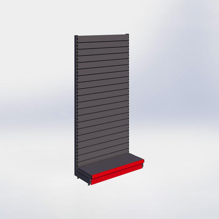Wandstelling slatwall - H215 x B100 x D37 cm - 1 niveau - Antraciet