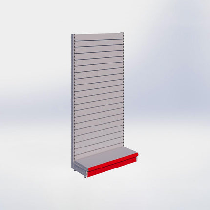 Wandstelling slatwall - H215 x B100 x D37 cm - 1 niveau - Grijs