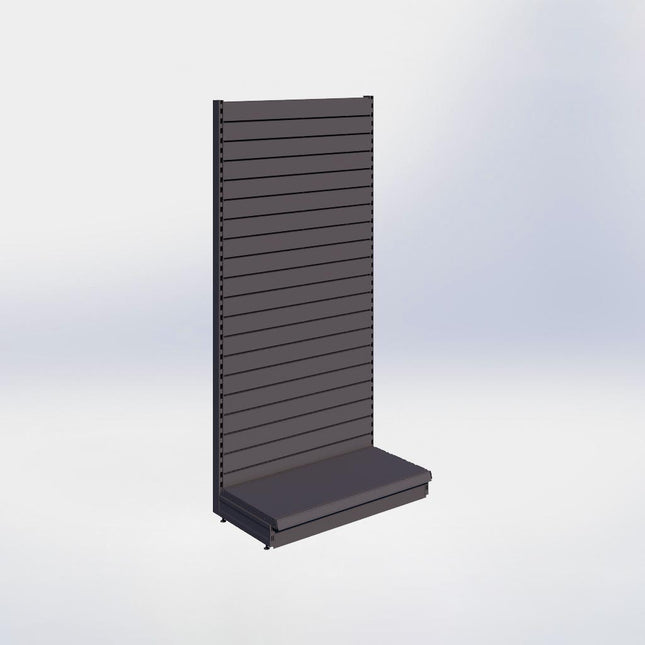 Wandstelling slatwall - H215 x B100 x D47 cm - 1 niveau - Antraciet