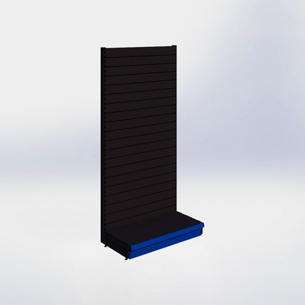 Wandstelling slatwall - H215 x B100 x D47 cm - 1 niveau - Zwart