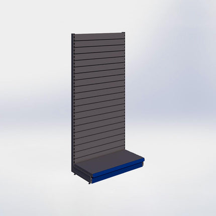 Wandstelling slatwall - H215 x B100 x D47 cm - 1 niveau - Antraciet