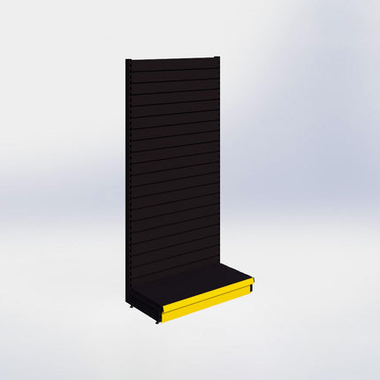 Wandstelling slatwall - H215 x B100 x D47 cm - 1 niveau - Zwart