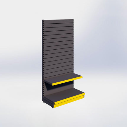 Wandstelling slatwall - H215 x B100 x D47 cm - 2 niveaus - Antraciet