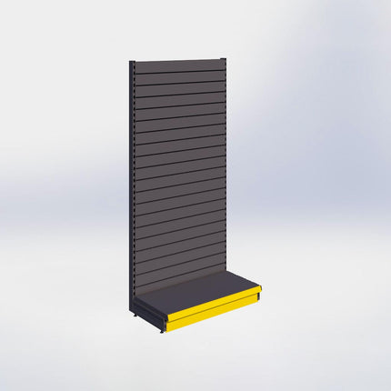Wandstelling slatwall - H215 x B100 x D47 cm - 1 niveau - Antraciet