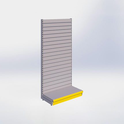 Wandstelling slatwall - H215 x B100 x D47 cm - 1 niveau - Grijs