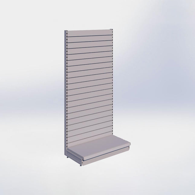 Wandstelling slatwall - H215 x B100 x D47 cm - 1 niveau - Grijs
