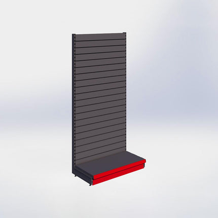 Wandstelling slatwall - H215 x B100 x D47 cm - 1 niveau - Antraciet