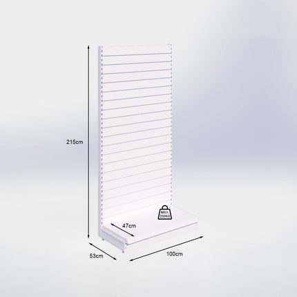 Wandstelling slatwall - H215 x B100 x D47 cm - 1 niveau - Antraciet