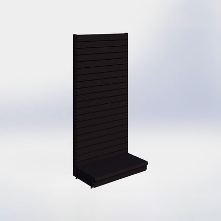 Wandstelling slatwall - H215 x B100 x D47 cm - 1 niveau - Zwart