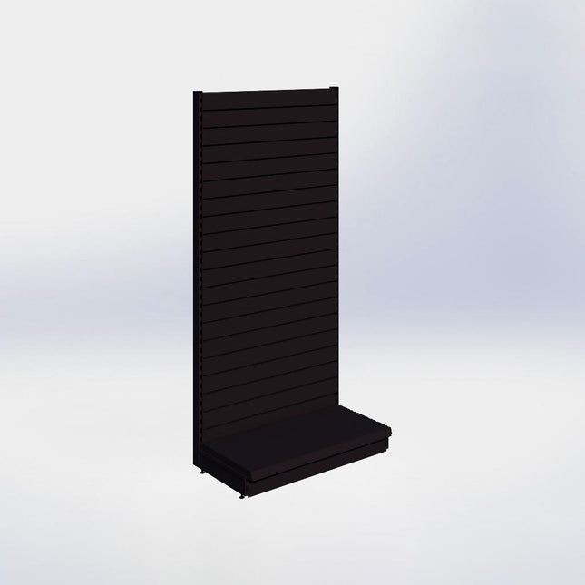 Wandstelling slatwall - H215 x B100 x D47 cm - 1 niveau - Zwart