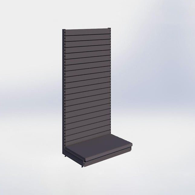 Wandstelling slatwall - H215 x B100 x D57 cm - 1 niveau - Antraciet