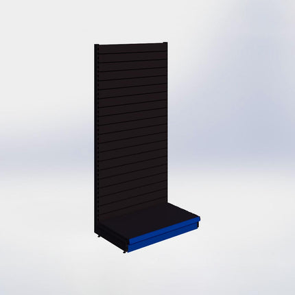 Wandstelling slatwall - H215 x B100 x D57 cm - 1 niveau - Zwart