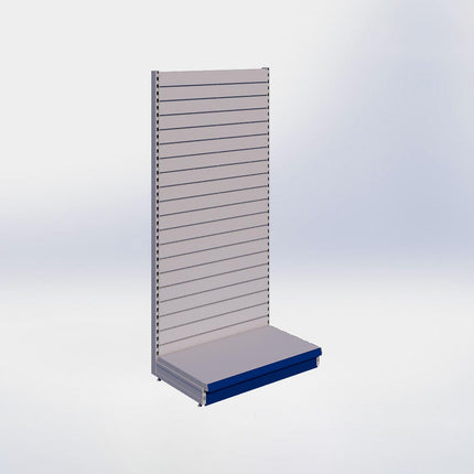 Wandstelling slatwall - H215 x B100 x D57 cm - 1 niveau - Grijs