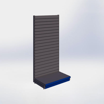 Wandstelling slatwall - H215 x B100 x D57 cm - 1 niveau - Antraciet