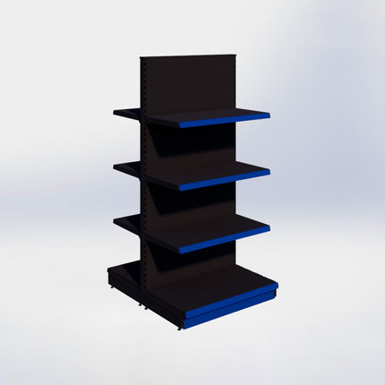 Middenstelling – H215 x B100 x D57 cm - 4 niveaus - Zwart