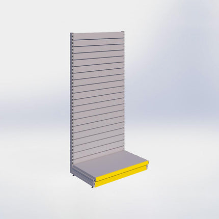 Wandstelling slatwall - H215 x B100 x D57 cm - 1 niveau - Grijs