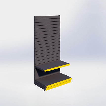 Wandstelling slatwall - H215 x B100 x D57 cm - 2 niveaus - Antraciet