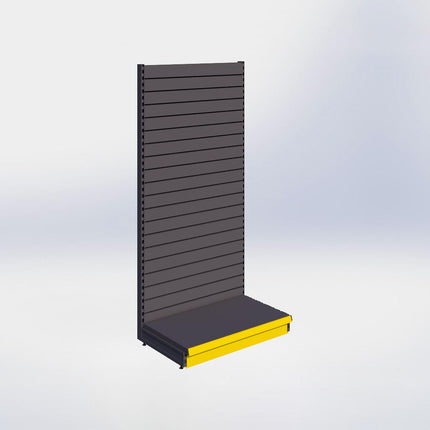 Wandstelling slatwall - H215 x B100 x D57 cm - 1 niveau - Antraciet