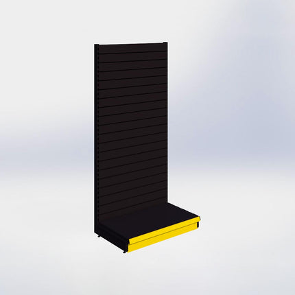 Wandstelling slatwall - H215 x B100 x D57 cm - 1 niveau - Zwart