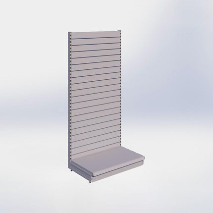 Wandstelling slatwall - H215 x B100 x D57 cm - 1 niveau - Grijs