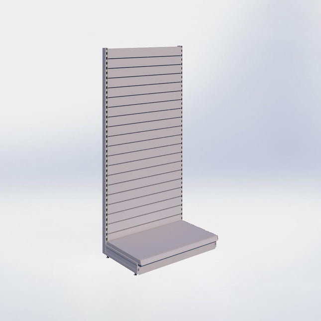 Wandstelling slatwall - H215 x B100 x D57 cm - 1 niveau - Grijs