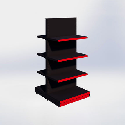 Middenstelling – H215 x B100 x D57 cm - 4 niveaus - Zwart