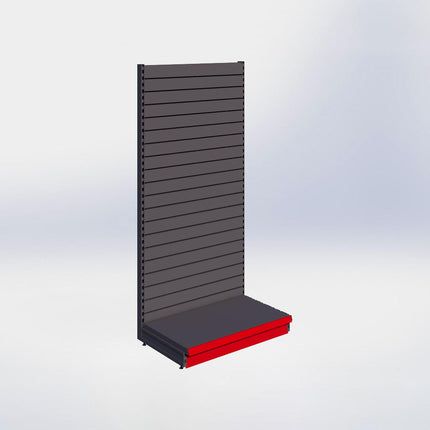 Wandstelling slatwall - H215 x B100 x D57 cm - 1 niveau - Antraciet