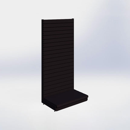 Wandstelling slatwall - H215 x B100 x D57 cm - 1 niveau - Zwart