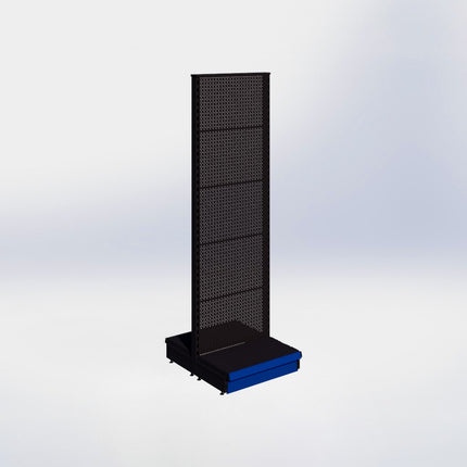 Middenstelling perforatie - H215 x B66,5 x D37 cm - 1 niveau - Zwart