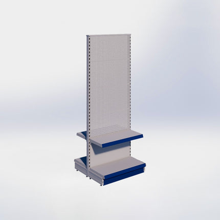 Middenstelling perforatie - H215 x B80 x D37 cm - 2 niveaus - Grijs
