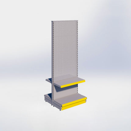 Middenstelling perforatie - H215 x B80 x D37 cm - 2 niveaus - Grijs