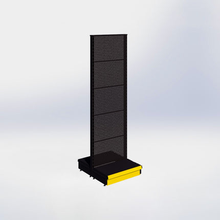 Middenstelling perforatie - H215 x B66,5 x D37 cm - 1 niveau - Zwart
