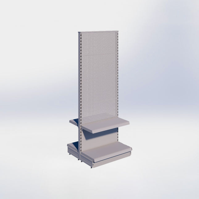 Middenstelling perforatie - H215 x B80 x D37 cm - 2 niveaus - Grijs