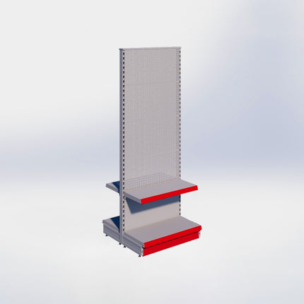 Middenstelling perforatie - H215 x B80 x D37 cm - 2 niveaus - Grijs