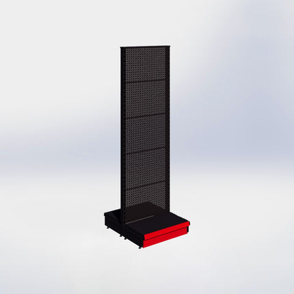 Middenstelling perforatie - H215 x B66,5 x D37 cm - 1 niveau - Zwart