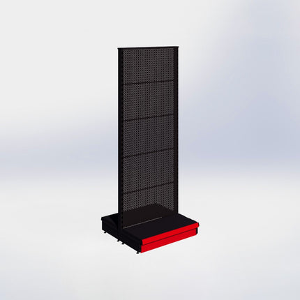 Middenstelling perforatie - H215 x B80 x D37 cm - 1 niveau - Zwart