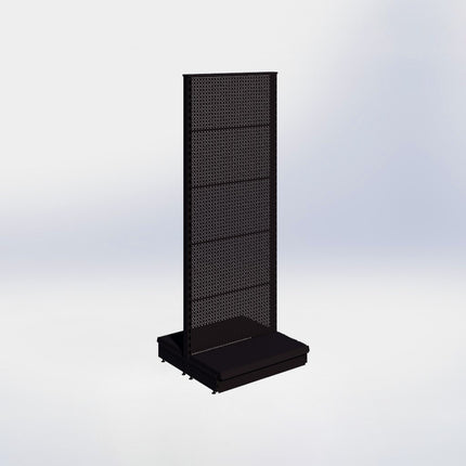 Middenstelling perforatie - H215 x B80 x D37 cm - 1 niveau - Zwart