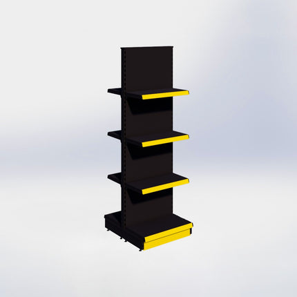 Middenstelling - H215 x B66,5 x D37 cm - 4 niveaus - Zwart