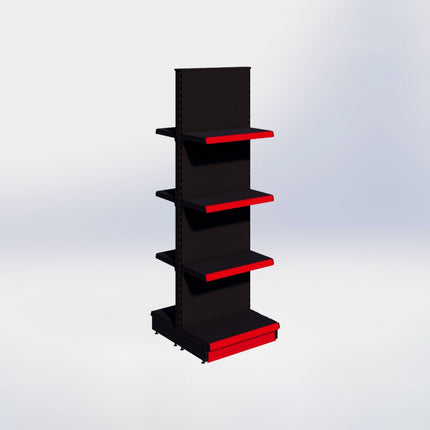 Middenstelling - H215 x B66,5 x D37 cm - 4 niveaus - Zwart