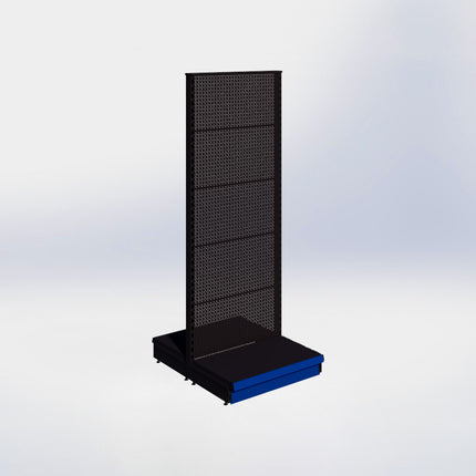 Middenstelling perforatie - H215 x B80 x D47 cm - 1 niveau - Zwart